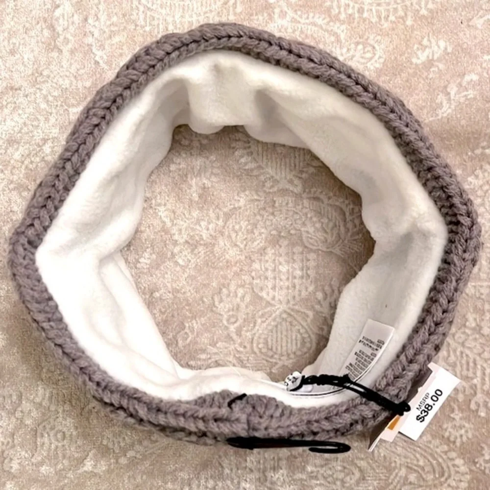 Brand New Timberland Cable Knit Gray Fleece Lined Earband Headband